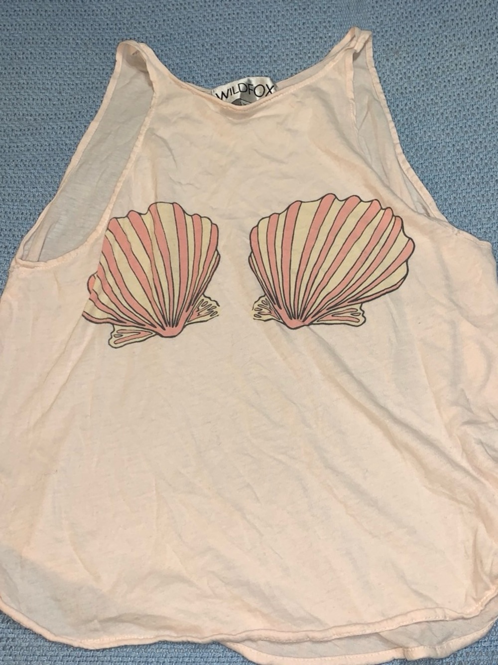 Wildfox Light Pink Shell Graphic Tank Top